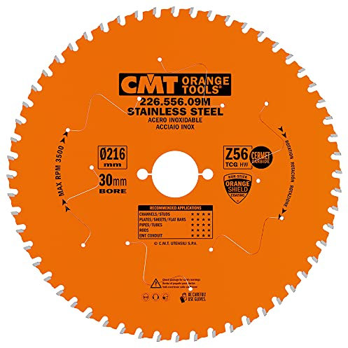 CMT ORANGE TOOLS 226.556.09M - HM-KREISSÄGEBLATT FÜR EDELSTAHL 216X1,8/1,4X30 Z56 FWF