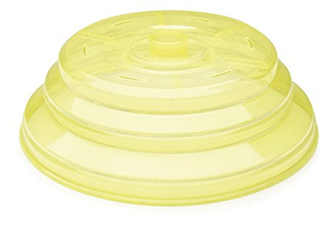Ibili Tapa para MICROONDAS Plegable, Stainless Steel, Amarillo, 26 x 26 x 3 cm