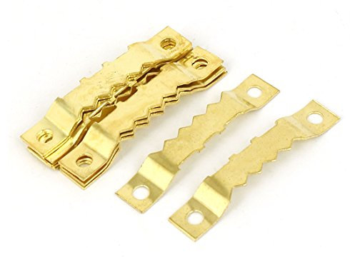 sourcing map 10pcs Crochet Cadre Photo à Dents de Scie Attache Crocodile Tableau Suspendu 45mm x 8mm Trou Double cintres avec vis