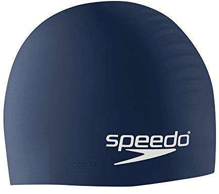 Speedo Gorro de natación Unisex de Silicona para Adultos, Azul Marino, Talla única de EE. UU