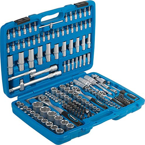 SW-Stahl 07630L Steckschlüsslsatz I 171-teilig I 1/2 Zoll 1/4 Zoll 3/8 Zoll Ratschen I Werkzeugkoffer Industriequalität