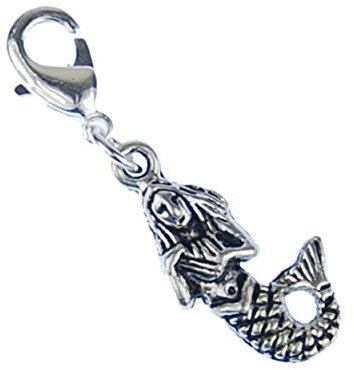Miniblings Meerjungfrau Charm Zipper Pull Nixe silber - Handmade Modeschmuck I Kettenanhänger versilbert - Bettelanhänger Bettelarmband - Anhänger für Armband