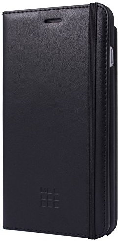 Moleskine MOFLBKP6LBL Custodia a Libro per iPhone 6 Plus e 6S Plus con Classico Laccetto di Chiusura e Slot Porta Carta di Credito nel Retro, Nero