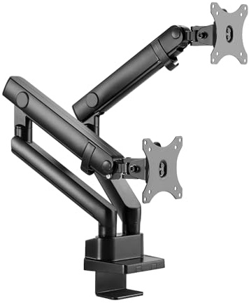 AMER NETWORKS - HYDRA2 - Amer Mounts Dual Monitor Mount with Articulating Arms - Hydra 2 arm articulating Monitor Mount with Desk clamp