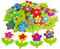 VBS XXL Filz-Streuteile Blume 50 Stück 5x6,5cm bunt aus Filz mit Stiel Frühling Sticker Basteln Deko