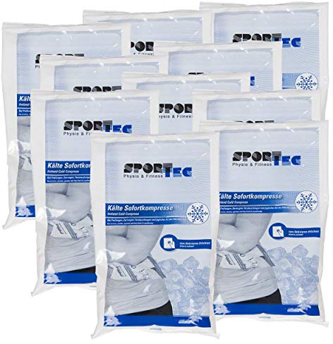 Sport-Tec 10x Sofort-Kältekompresse/Einwegkompresse – Aktivierbare Kühlkompresse für unterwegs, Einmalkompresse bei Prellungen, Verstauchungen, Sport & Erste Hilfe, 13,5x22 cm, 280 g
