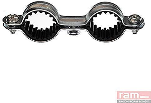 Ram - Colliers Doubles Isophoniques Acier, 20mm, Sachet de 5