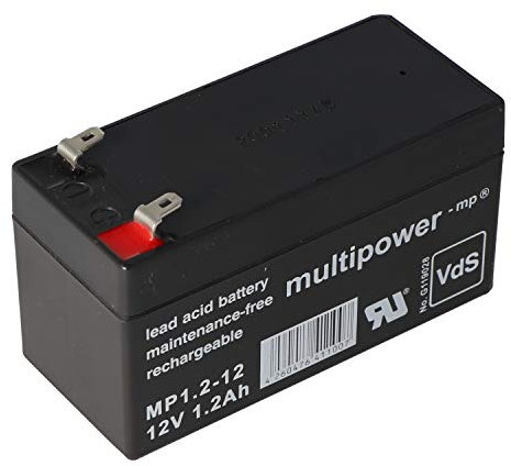Multipower MP1.2-12 Blei Akku, 4,8mm Faston Stecker