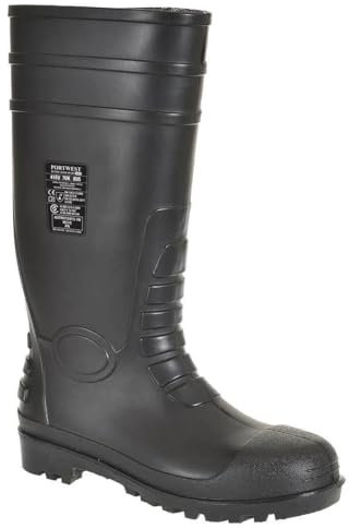 Portwest FW95 S5 Stivali di sicurezza in gomma, Unisex - Adulto, SRC, Nero (Nero Bkgr), 46 EU (11 UK)