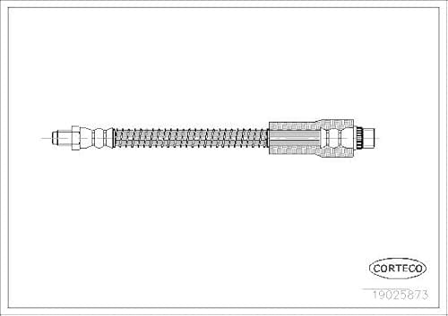 Corteco 19025873 Bremsschlauch vorne | 19025873 Kompatibel mit 206 CC (2D),206 Schrägheck (2A/C),206 Stufenheck,206 SW (2E/K),206 Van,206 (2L_, 2M_)