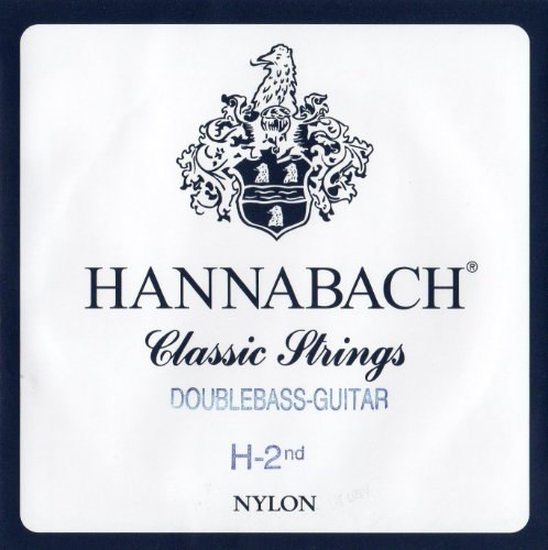 Cuerdas para guitarra clásica Hannabach Serie 841 Tensión Media para guitarra contrabajo, entorchado plateado, escala 750 mm - H/B2-8412MT