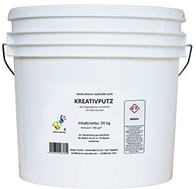 Stucco Naturale - Kreativputz 20 kg (DAS ORIGINAL) Matt Marmorputz Edelputz Spachteltechnik