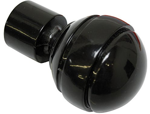 Gardinia Endknöpfe für Gardinenstangen, 2 x Endstück Kugel, Serie Chicago, Metall, Schwarz, Durchmesser 20 mm, Ø 20 mm, 31037