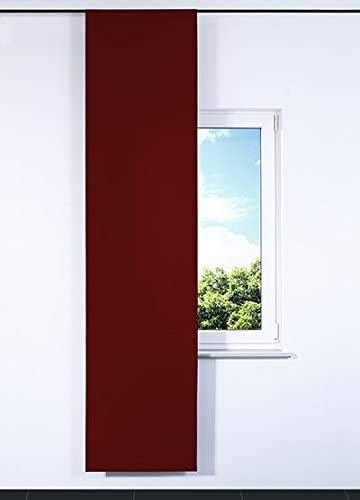 Rollmayer SCHIEBEVORHANG FLACHENVORHANG SCHIEBEPANEL SCHIEBEGARDINE Vorhang RAUMTEILER 60 x 245 cm Kollektion Vivid (Weinrot 13, Faltenband)