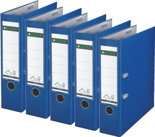 Leitz Qualitäts-Ordner Plastik-Cover (A4, 8 cm Rückenbreite) (A4 | 10er Pack, blau)