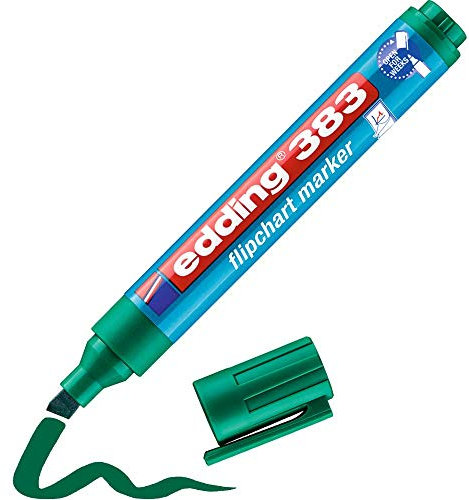 edding 383 Flipchart-Marker - grün - 1 Stift - Keilspitze 1-5 mm - Stift zum Schreiben, Zeichnen und Markieren auf Flipcharts - Tinte schlägt nicht durch Papier - trocknet nicht aus - farbintensiv
