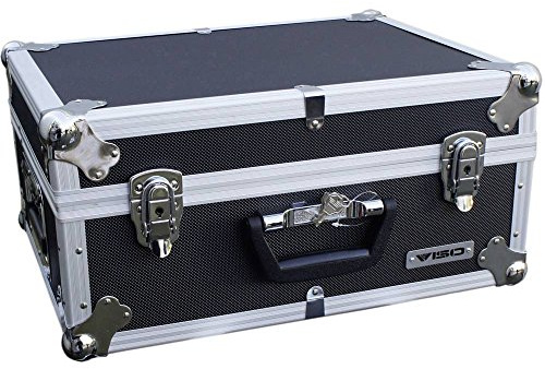 VISO | Transportbox | gepolstert | Alu-Rahmen mit Sperrholzwänden | mit Griff | Außen-LxBxH 450 x 350 x 210 MM