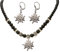 Alpenflüstern Trachtenschmuck-Set Perlen-Trachtenkette und Trachten-Ohrhänger Strass-Edelweiß - Damen-Trachten-Schmuck, Trachtenset Dirndl-Kette und Trachten-Ohrringe schwarz SET005