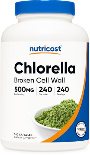 Nutricost Chlorella Capsules 500mg, 240 Vegetarian Capsules, Gluten-Free