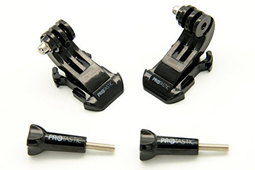 PROtastic® 2x J-Hook Fibbia a sgancio rapido e vite per GoPro Hero/SJCAM Action Camera (Caschi Ciclismo, Arrampicata ecc.)