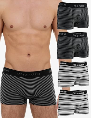 Fabio Farini - 4er-Pack Seamless Boxershorts Unterhosen Männer aus Microfaser, Nahtlose Retroshorts für Herren Multi-Set - Set 28 S