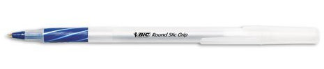 BIC: redondo Stic Grip bolígrafos de punta de bola, tinta azul, punta fina – : – Vendido como 2 Packs de – 12 – / – Total de 24 cada
