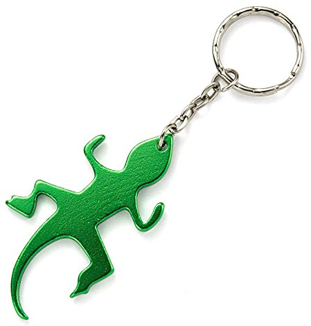 Komonee Lizard Green Bottle Opener Key Chain Metal Wildlife Key Ring Novelty Animal Keychain Keyring