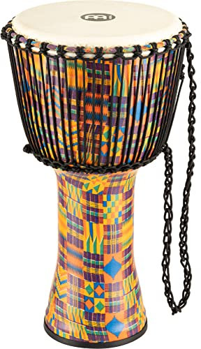 Meinl Percussion Rope Travel Djembe - Große Handtrommel - Mit Ziegenfell - Durchmesser 12 Zoll - Kunststoff, Mehrfarbig (PADJ2-L-G)