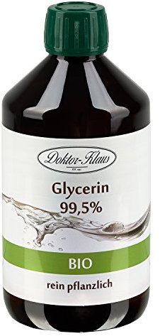 500ml BIO-Glycerin/Glycerol 99.7% - rein pflanzlich - in brauner PET-Flasche mit Originalitätsverschluss (OV) von Doktor Klaus
