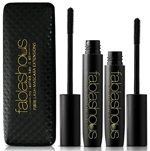 The Original Fablashous 3D Thickening and Lengthening Black Natural Green Tea Fibre Lash Mascara Extensions In Luxury Embossed Patterned Display Case