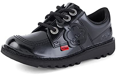 Kickers Kick Lo Patent Junior Black Shoes-UK 13 Kids/EU 32