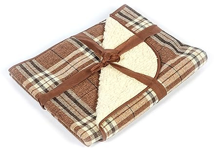 Danish Design Newton Truffle Throw, Medium, 120 x 71 cm | Woven pet throw with soft fleece reverse; approx. 124 x 70 cm.
