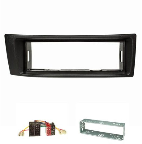 tomzz Audio 2445-008 Radioblende Set kompatibel mit Renault Megane I Megane Scenic I schwarz mit Radioadapter ISO Einbauschacht
