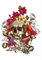 Tatto Tättowierung echter Look Skin Totenkopf Rosen Dragon Buddha - Model (Bones&Roses)