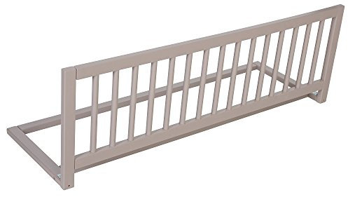Safetots Holzbettschutz, Grau, 38cm hoch x 110cm breit, Bettgitter, Sicheres Kinderbettgeländer, Vormontiert, Einfache Installation