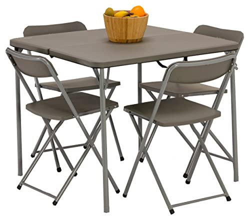Vango Woodland Folding Camping Table and Chairs Set - Steel Frame, Collapsible, Portable with Carry Bag Ideal for Picnics, Campsite, Fishing, Beach, Garden Furniture