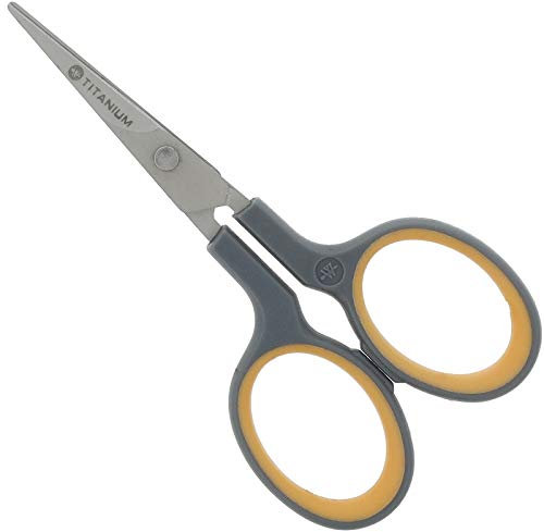 Westcott E-30440 00 Titanium Super Softgrip Silhouettenschere, 10 cm, grau-gelb