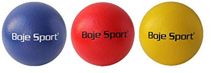 Boje Sport - 3X Softball mit Elefantenhaut Ø ca. 16 cm je gelb, blau, rot