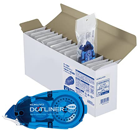 KOKUYO Glue Tape Refill for Scrapbooking, 15 Pack 52.5 Ft x 0.33 in Double Sided Tape Roller for Crafts, Blue Dot Pattern Tape Runner, Adhesive Scrapbook Supplies. Japan Import (TA-D400-08NX15)