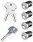 Whispbar Y8007204 Lucchetto e Chiave Universale 4 Pz