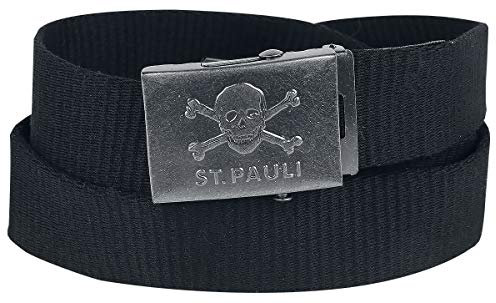 FC St. Pauli Totenkopf Unisex Gürtel schwarz 100% Polyester Fan-Merch, Fußball, Totenköpfe