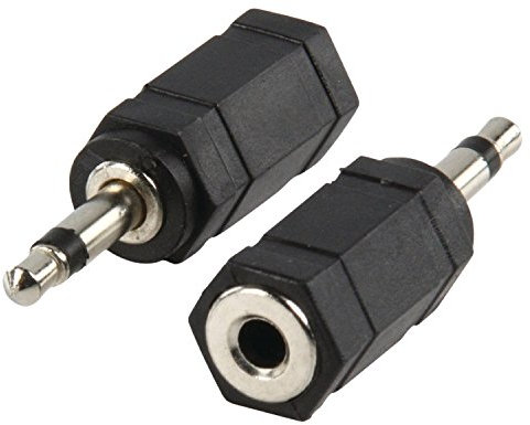 Valueline AC-002 Adaptateur de câble, prise jack mono mâle stéréo de 3,5 mm, prise femelle de 3,5 mm - Noir