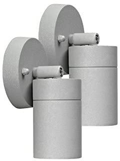 2er-Set Edelstahl Wandspot MODENA grau, GU10, Höhe 10,5 cm, IP44; Konstsmide 7598-300