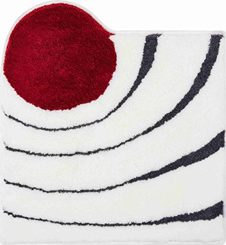 Grund COLANI Exklusiver Designer Badteppich 100% Polyacryl, ultra soft, rutschfest, ÖKO-TEX-zertifiziert, 5 Jahre Garantie, Colani 2, WC-Vorlage o.A. 60x60 cm, weiss