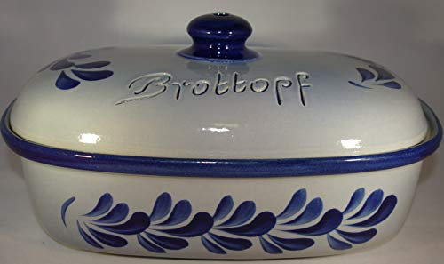 Nik. Schmitt & Sohn Brottopf oval 30 Blau-Grau - Steinzeug-Soonwald, 34 cm x 22 cm x 8,5 cm