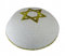 Gestrickt weiße Kippa jüdische Israeli Judaica Kipa mit Davidstern