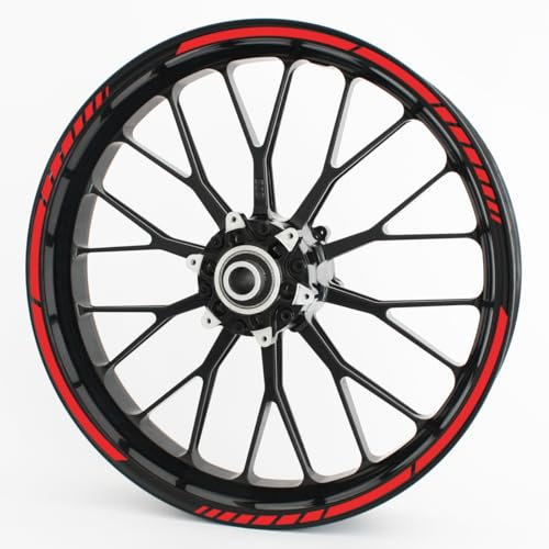 Felgenrandaufkleber GP im GP-Design passend für 17 Zoll Felgen für Motorrad, Auto & mehr - Hellrot matt