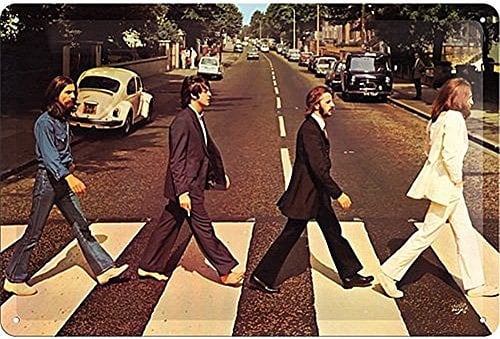 Nostalgic-Art Retro Blechschild, 20 x 30 cm, Fab4 – Abbey Road – Geschenk-Idee für Musik-Fans, Original Lizenzprodukt (OLP), aus Metall, Vintage Design, Blechschilder Sprüche