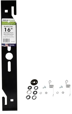 MAXPOWER 330100B - Rastrillo eléctrico Universal de 16 Pulgadas, Cuchilla para cortacésped, Color Negro