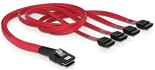 Delock Kabel Mini SAS SFF-8087 > 4 x SATA 7 Pin 0, 5 m